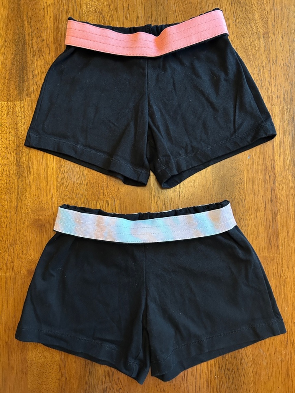 Black Cheerleading Shorts Bundle Pink Blue Waistband Active Bundle | Girl XS 4-